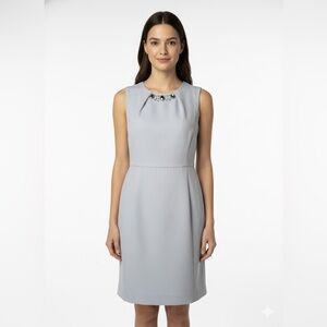 Covington Light blue Embellished Midi Dress